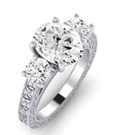 Belladonna Moissanite Matching Band Only (does Not Include Engagement Ring) For Ring With Oval Center whitegold