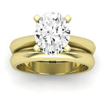 Senna Moissanite Matching Band Only ( Engagement Ring Not Included) For Ring With Oval Center yellowgold