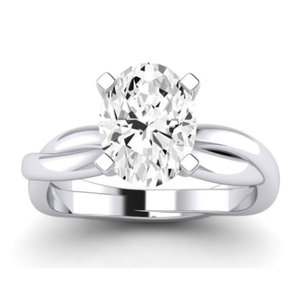 Baneberry Moissanite Matching Band Only (does Not Include Engagement Ring)  For Ring With Oval Center whitegold