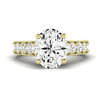 Calluna Moissanite Matching Band Only (does Not Include Engagement Ring) For Ring With Oval Center yellowgold