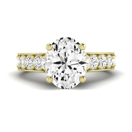 Calluna Moissanite Matching Band Only (does Not Include Engagement Ring) For Ring With Oval Center yellowgold