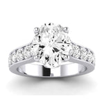 Calluna Moissanite Matching Band Only (does Not Include Engagement Ring) For Ring With Oval Center whitegold