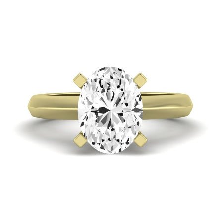 Senna Moissanite Matching Band Only ( Engagement Ring Not Included) For Ring With Oval Center yellowgold