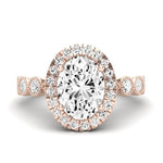 Aubretia Moissanite Matching Band Only ( Engagement Ring Not Included) For Ring With Oval Center rosegold