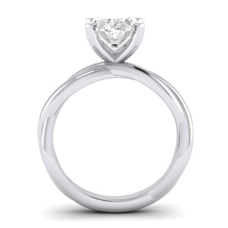 Baneberry Moissanite Matching Band Only (does Not Include Engagement Ring)  For Ring With Oval Center whitegold