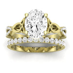 Pavonia Moissanite Matching Band Only (does Not Include Engagement Ring)  For Ring With Oval Center yellowgold
