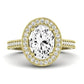 Buttercup Moissanite Matching Band Only (does Not Include Engagement Ring)  For Ring With Oval Center yellowgold