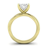 Baneberry Moissanite Matching Band Only (does Not Include Engagement Ring)  For Ring With Oval Center yellowgold