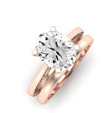 Astilbe Moissanite Matching Band Only (does Not Include Engagement Ring)  For Ring With Oval Center rosegold