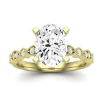 Marigold Moissanite Matching Band Only (does Not Include Engagement Ring) For Ring With Oval Center yellowgold