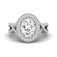 Clover Moissanite Matching Band Only ( Engagement Ring Not Included)  For Ring With Oval Center whitegold