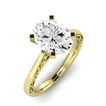 Astilbe Moissanite Matching Band Only (does Not Include Engagement Ring)  For Ring With Oval Center yellowgold