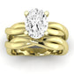 Baneberry Moissanite Matching Band Only (does Not Include Engagement Ring)  For Ring With Oval Center yellowgold