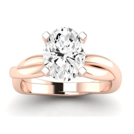 Baneberry Moissanite Matching Band Only (does Not Include Engagement Ring)  For Ring With Oval Center rosegold