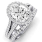 Silene Moissanite Matching Band Only ( Engagement Ring Not Included) For Ring With Oval Center whitegold