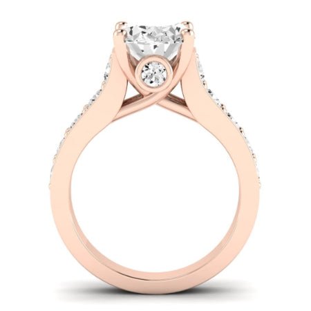 Calluna Moissanite Matching Band Only (does Not Include Engagement Ring) For Ring With Oval Center rosegold