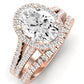 Silene Moissanite Matching Band Only ( Engagement Ring Not Included) For Ring With Oval Center rosegold