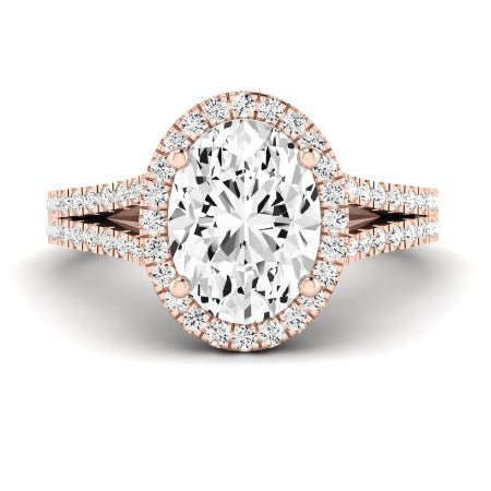 Silene Moissanite Matching Band Only ( Engagement Ring Not Included) For Ring With Oval Center rosegold