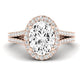 Silene Moissanite Matching Band Only ( Engagement Ring Not Included) For Ring With Oval Center rosegold