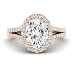Silene Moissanite Matching Band Only ( Engagement Ring Not Included) For Ring With Oval Center rosegold