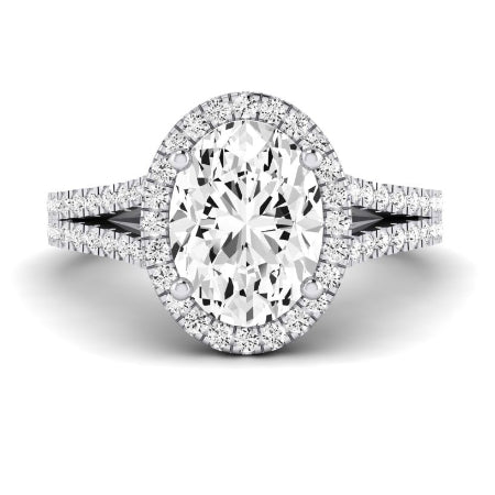 Silene Moissanite Matching Band Only ( Engagement Ring Not Included) For Ring With Oval Center whitegold