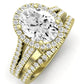 Silene Moissanite Matching Band Only ( Engagement Ring Not Included) For Ring With Oval Center yellowgold