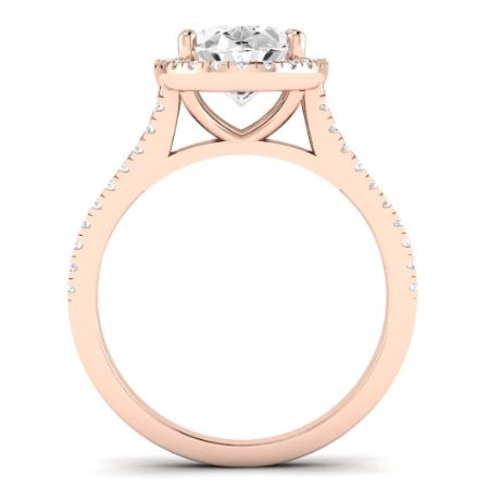 Silene Moissanite Matching Band Only ( Engagement Ring Not Included) For Ring With Oval Center rosegold