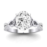 Pavonia Moissanite Matching Band Only (does Not Include Engagement Ring)  For Ring With Oval Center whitegold