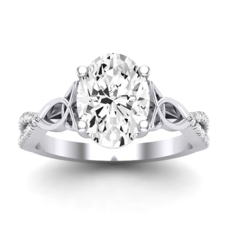 Pavonia Moissanite Matching Band Only (does Not Include Engagement Ring)  For Ring With Oval Center whitegold