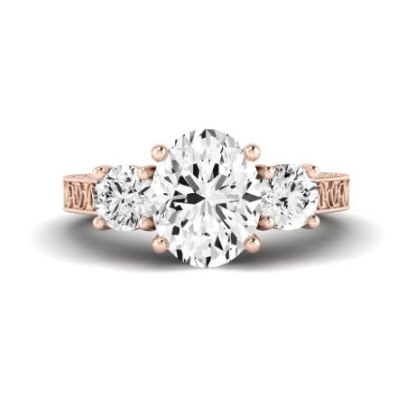 Belladonna Moissanite Matching Band Only (does Not Include Engagement Ring) For Ring With Oval Center rosegold
