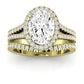 Silene Moissanite Matching Band Only ( Engagement Ring Not Included) For Ring With Oval Center yellowgold