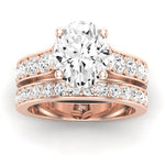 Calluna Moissanite Matching Band Only (does Not Include Engagement Ring) For Ring With Oval Center rosegold