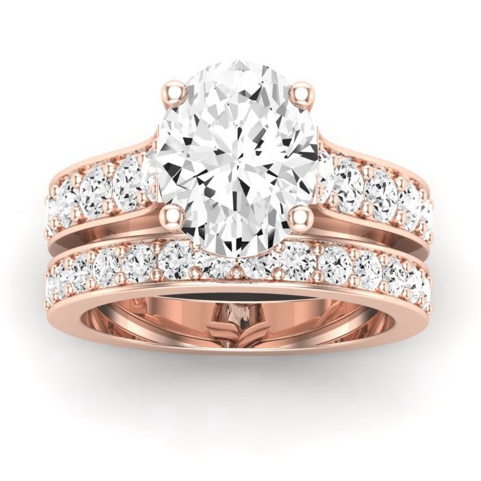 Calluna Moissanite Matching Band Only (does Not Include Engagement Ring) For Ring With Oval Center rosegold