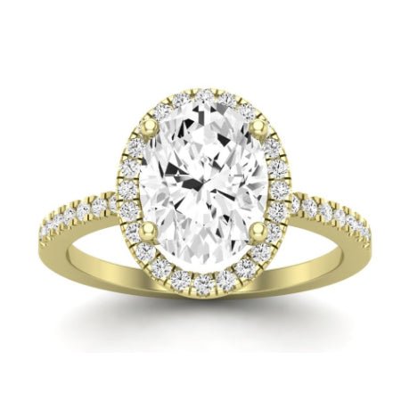 Bergenia Moissanite Matching Band Only (does Not Include Engagement Ring ) For Ring With Oval Center yellowgold