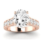 Calluna Moissanite Matching Band Only (does Not Include Engagement Ring) For Ring With Oval Center rosegold