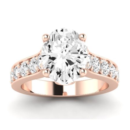 Calluna Moissanite Matching Band Only (does Not Include Engagement Ring) For Ring With Oval Center rosegold