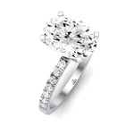 Dahlia Moissanite Matching Band Only (engagement Ring Not Included) For Ring With Oval Center whitegold