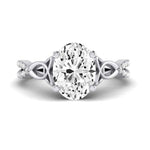 Pavonia Moissanite Matching Band Only (does Not Include Engagement Ring)  For Ring With Oval Center whitegold