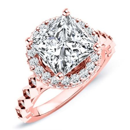 Rosanna Moissanite Matching Band Only (engagement Ring Not Included) For Ring With Princess Center rosegold