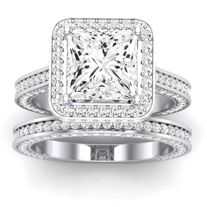 Buttercup Moissanite Matching Band Only (does Not Include Engagement Ring)  For Ring With Princess Center whitegold