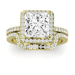 Bergenia Moissanite Matching Band Only (does Not Include Engagement Ring ) For Ring With Princess Center yellowgold
