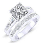 Bergamot Moissanite Matching Band Only (engagement Ring Not Included) For Ring With Princess Center whitegold