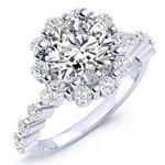 Privet Moissanite Matching Band Only (engagement Ring Not Included) For Ring With Round Center whitegold