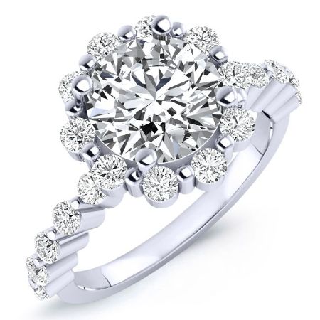 Privet Moissanite Matching Band Only (engagement Ring Not Included) For Ring With Round Center whitegold