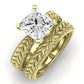 Azalea Moissanite Matching Band Only (does Not Include Engagement Ring) For Ring With Princess Center yellowgold