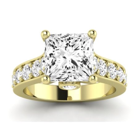 Calluna Moissanite Matching Band Only (does Not Include Engagement Ring) For Ring With Princess Center yellowgold