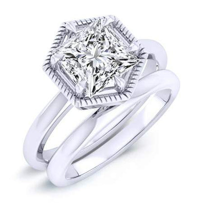 Aspen Moissanite Matching Band Only (engagement Ring Not Included) For Ring With Princess Center whitegold