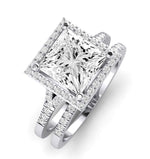 Desert Rose Moissanite Matching Band Only (engagement Ring Not Included) For Ring With Princess Center whitegold