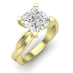 Baneberry Moissanite Matching Band Only (does Not Include Engagement Ring)  For Ring With Princess Center yellowgold