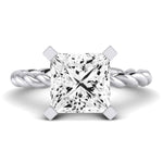 Balsam Moissanite Matching Band Only (does Not Include Engagement Ring) For Ring With Princess Center whitegold